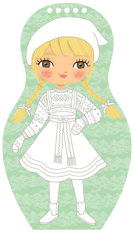 Obliekame bábiky VIANOCE – Maľovanky 1