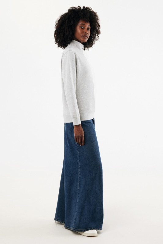 IQONIQ Elgon sveter s krátkym zipsom z recyklovanej bavlny light heather grey XXXL 11