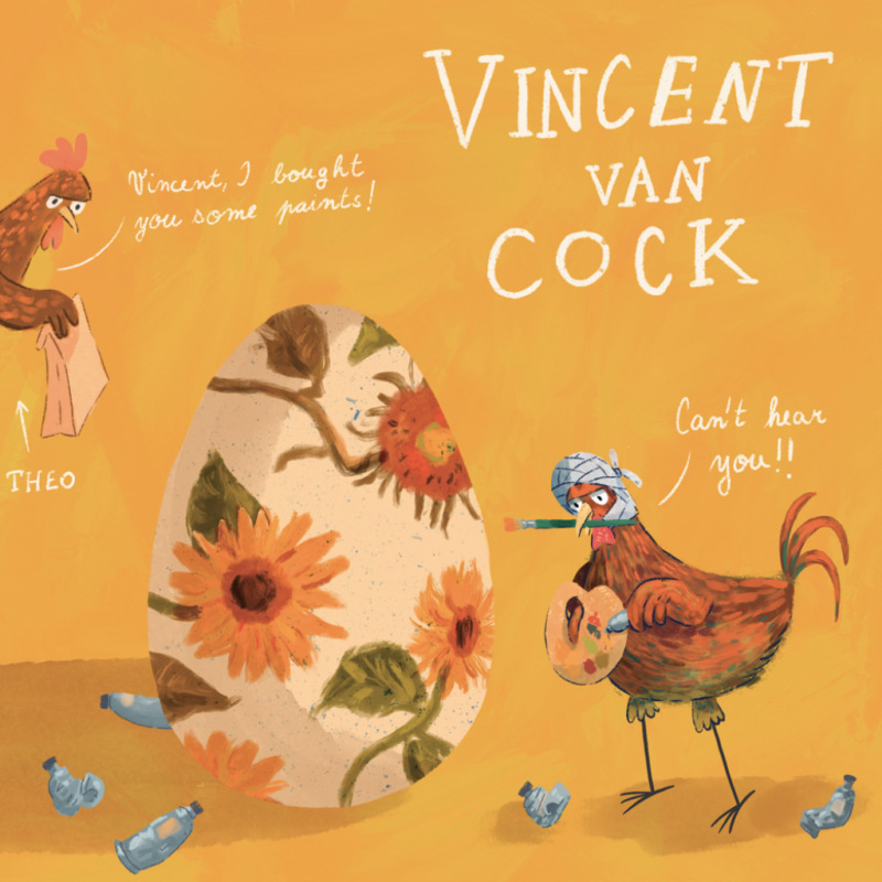 NOTIQUE Grid calendar Chicken Artists 2027, 30 x 30 cm 7