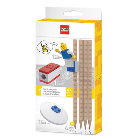 Grafitová ceruzka, sada, so strúhadlom a gumou, s mini figúrkou, LEGO 1