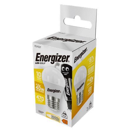 LED žiarovka, E27, golfová loptička, 4,9W (40W), 470lm, 3000K, ENERGIZER 1