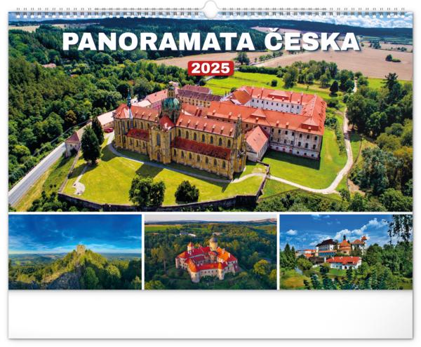 NOTIQUE Nástenný kalendár Panorámy Česka 2025, 48 x 33 cm