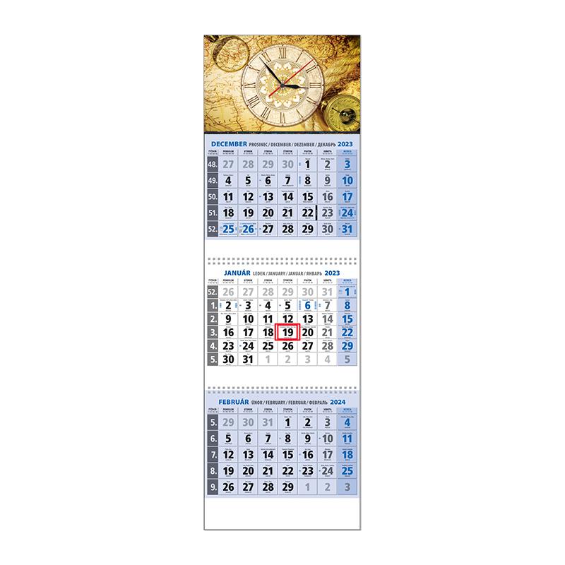 Plánovací kalendár KLASIK 3M modrý 2024