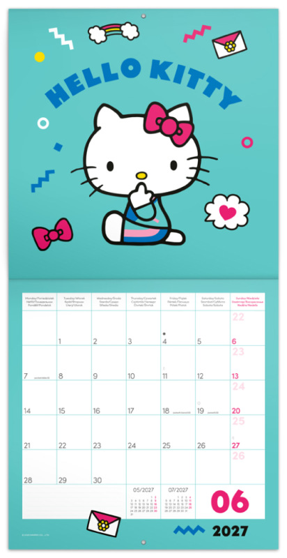 NOTIQUE Poznámkový kalendár Hello Kitty 2027, 30 x 30 cm 1