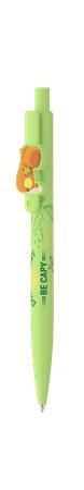 Guľôčkové pero, 0,8 mm, stláčací mechanizmus, ICO "Capybara", pastelovo zelené 2