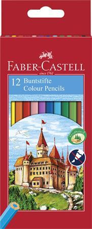 Farebné ceruzky, sada, šesťhranné, FABER-CASTELL "Classic", 12 rôznych farieb