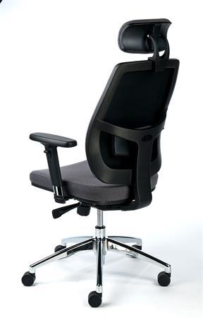 Kancelárska stolička, nastaviteľné opierky rúk, čalúnená, hliníkový podstavec, MAYAH "Grac