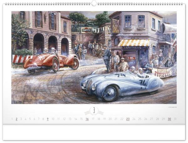 NOTIQUE Nástenný kalendár Oldtimers – Václav Zapadlík 2025, 64 x 42 cm