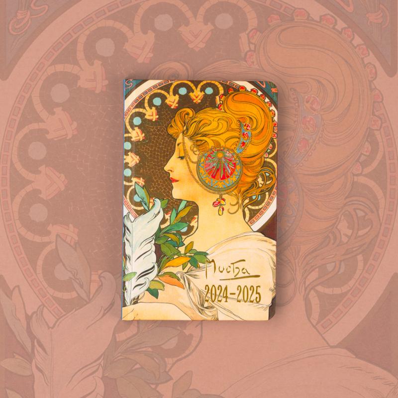 NOTIQUE 18-mesačný diár Petito – Alfons Mucha 2024/2025, 11 x 17 cm