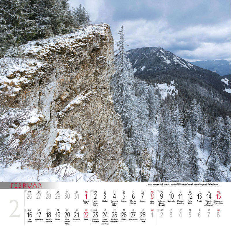 Nástenný kalendár Tatry 2026 2