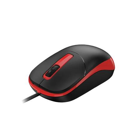 Myš, drôtová, optická, normálna veľkosť, USB, GENIUS "DX-123", čierna-červená 3