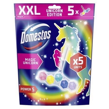 WC osviežujúci blok, 5-kusový, DOMESTOS "Power 5", jednorožec 1