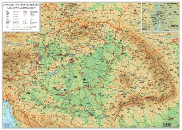 STIEFEL Podložka na stôl, obojstranná,"Szent Korona országai/Történeti emlékek - Historická mapa M
