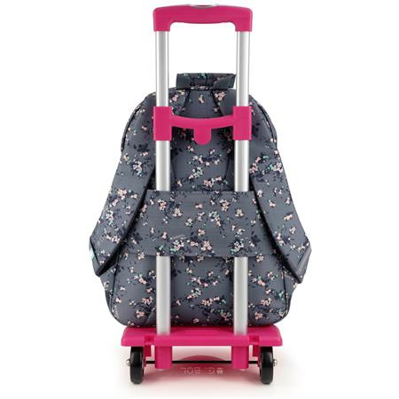 Školská taška, so zipsom, GABOL "Secret", sivá, s kvetinkovým vzorom 6