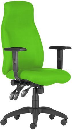 . Manažérska stolička, látkový poťah, čierny kríž, "Hufo", zelená