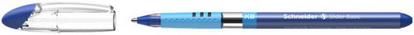 Guľôčkové pero, 0,7 mm, s vrchnákom, SCHNEIDER "Slider XB", modré