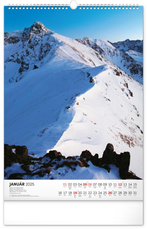 NOTIQUE Nástenný kalendár Tatry 2025, 33 x 46 cm