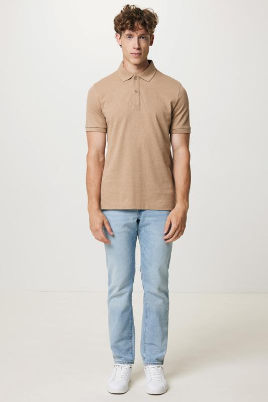 Polo tričko IQONIQ Yosemite z recykl. bavlny heather brown XXS 8