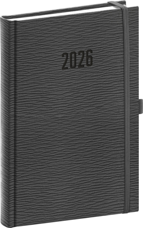 NOTIQUE Denný diár Rivoli 2026, sivý, 15 x 21 cm