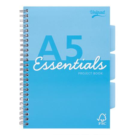 Špirálový zošit, A5, linajkový, 100 listov, PUKKA PAD "Unipad Essentials Project Book", mi