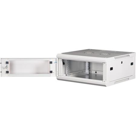 Rack skriňa, nástenná, 19", 4U, v demonte, LANDE "PROlineB", sivá 3