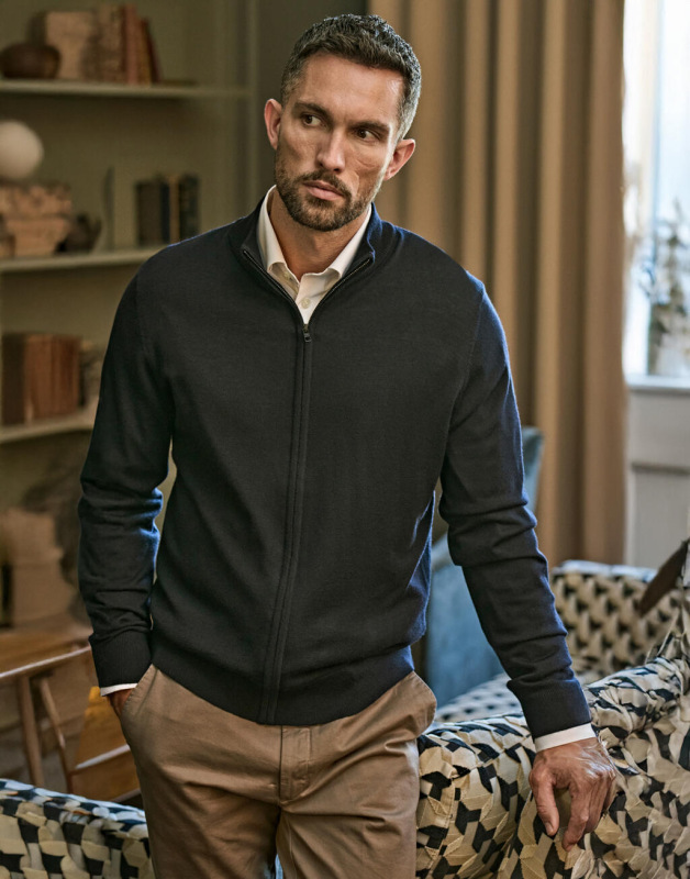 Pletená mikina so zapínaním na zips