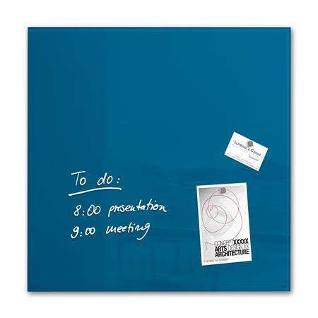 Magnetická skelená tabuľa, 48x48 cm, SIGEL "Artverum®", modrá