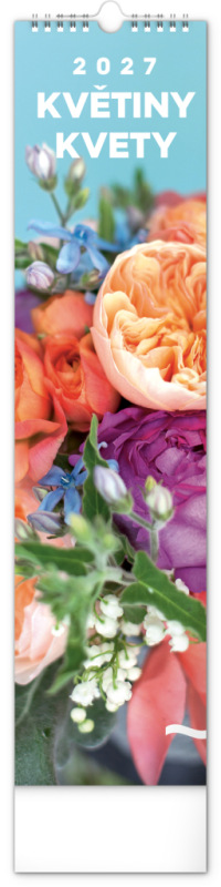 NOTIQUE Nástenný kalendár Květiny – Kvety CZ/SK 2027, 12 x 48 cm