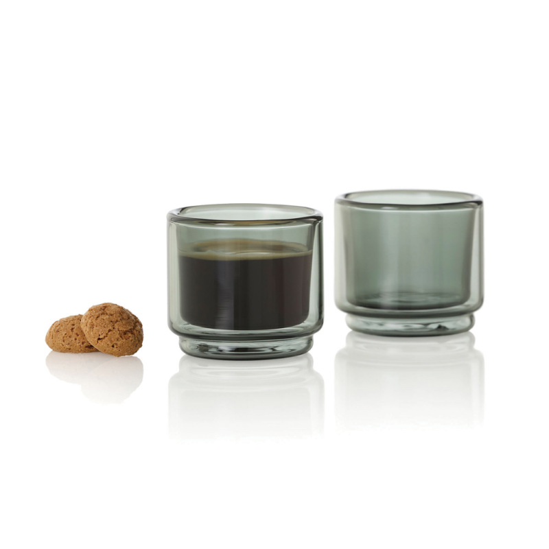 AdHoc Impact hrnčeky na espresso 45 ml, sada 2 ks priehľadné 1