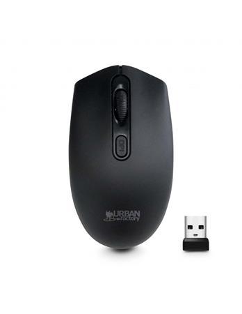 Myš, bezdrôtová, optická, stredná veľkosť, USB, URBAN FACTORY "Free Color", čierna