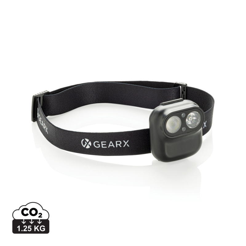 Gear X RCS čelová lampa z rec. plastu s pohybovým senzorom čierna