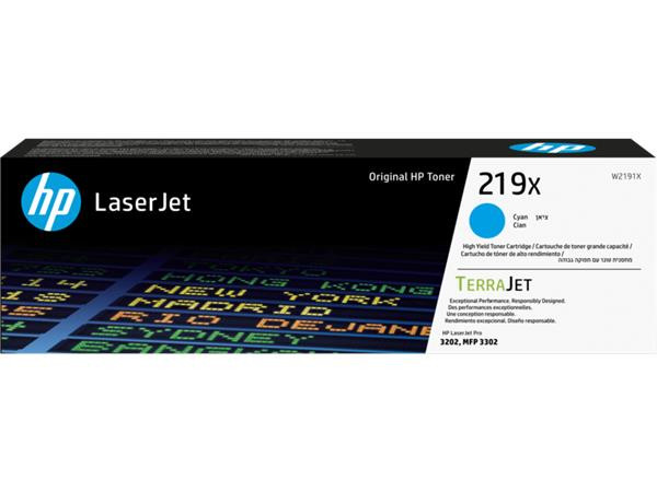 W2191X laserový toner pre tlačiareň LaserJet Pro 3202, HP219X, azúrový, 2 500 strán