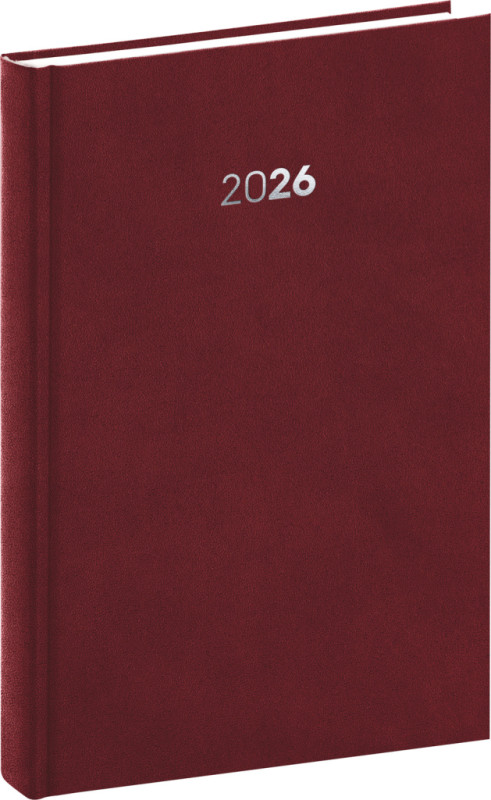 NOTIQUE Denný diár Balakon 2026, bordový, 15 x 21 cm