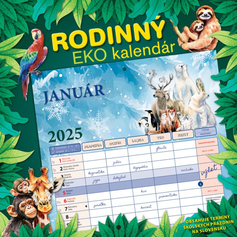 Nástenný kalendár Rodinný EKO kalendár 2025