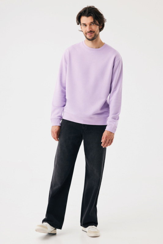 IQONIQ Toria Unisex mikina s okrúhl. výstrihom z rec. bavlny lavender L 5