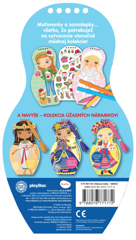 Obliekame bábiky VIANOCE – Maľovanky 8