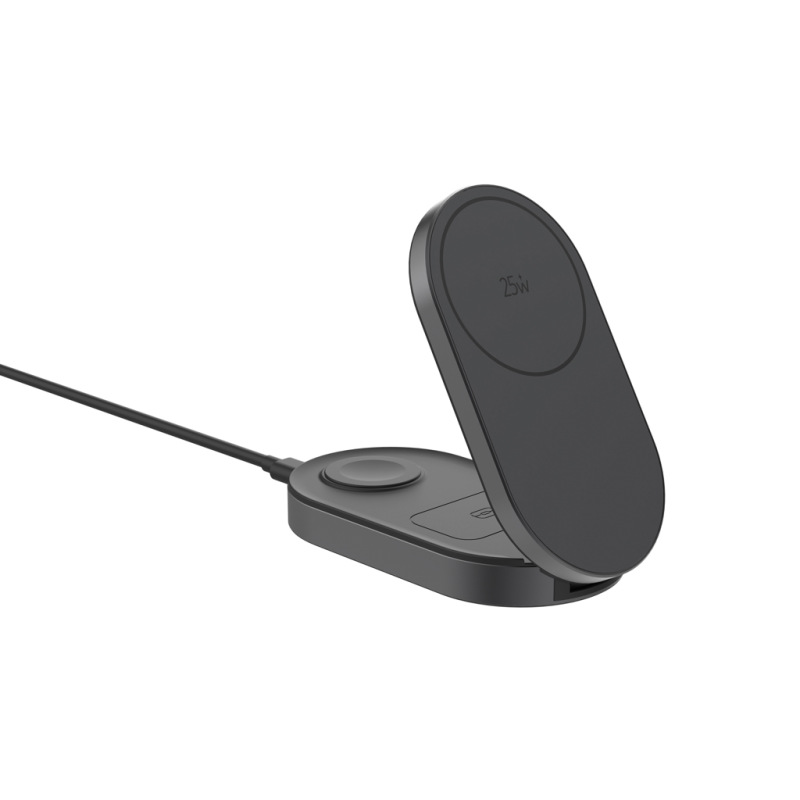 Quantum ultra-rýchla 3-v-1 skladacia bezdrôt. nabíjačka 25W sivá 4