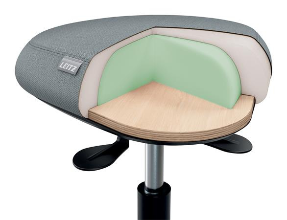 Pracovná stolička, s kolieskami, ergonomická, LEITZ "Ergo Comfort Active", svetlosivá 4