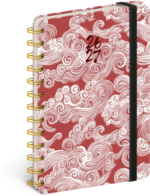 NOTIQUE Špirálový 18-mesačný diár Petito – Mraky 2026/2027, 13 x 18 cm