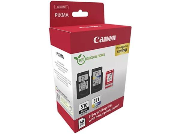 CANON PG510/CL511 atramentová náplň multipack + GP-501 fotopapier, pre Pixma MP240 tlačiarne, CA