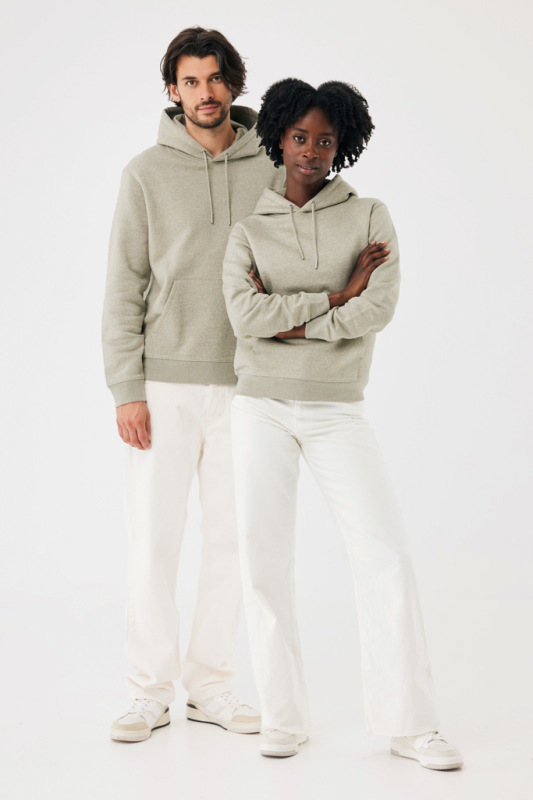 IQONIQ Joshua Unisex mikina s kapucňou z rec. bavlny light heather green L 17