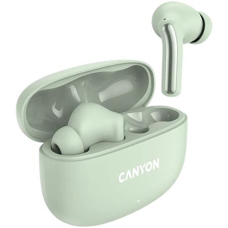Slúchadlá, TWS bezdrôtové, Bluetooth 5.4, CANYON "OnGo 9", zelené 4