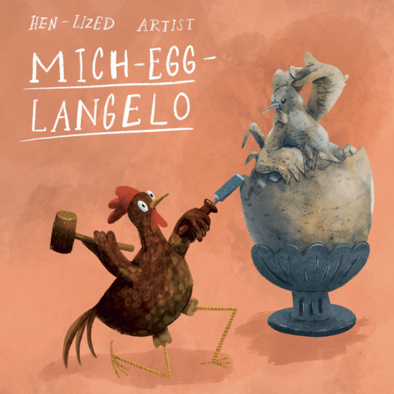 NOTIQUE Grid calendar Chicken Artists 2027, 30 x 30 cm 11