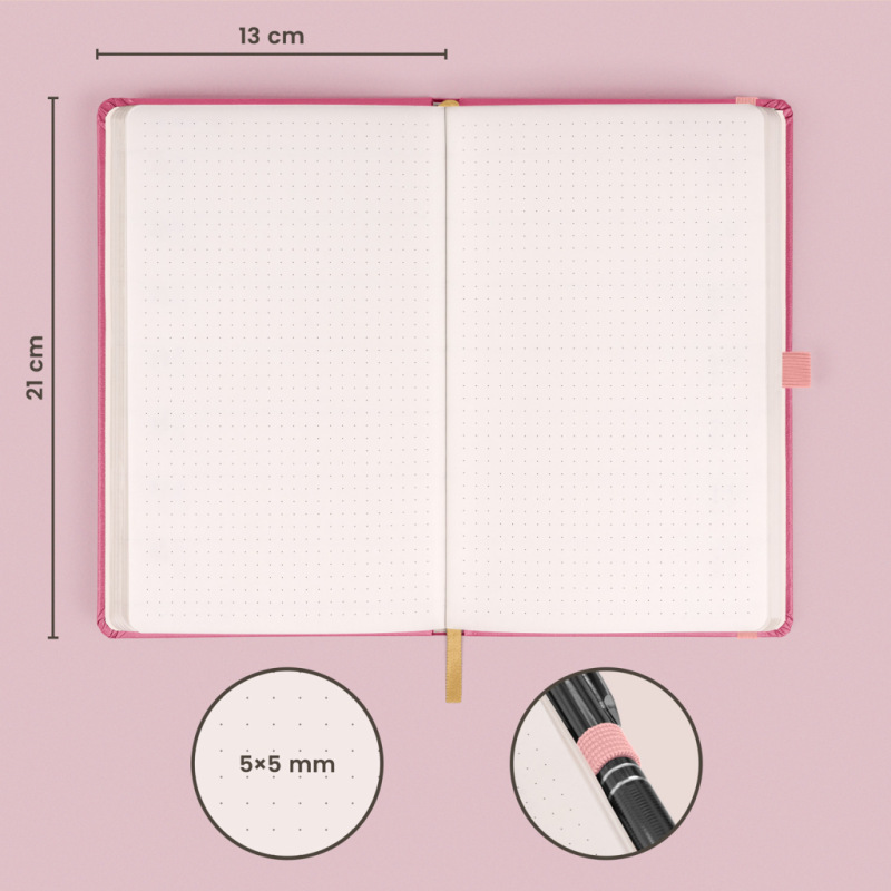 NOTIQUE Notes Ružový, bodkovaný, 13 x 21 cm 1