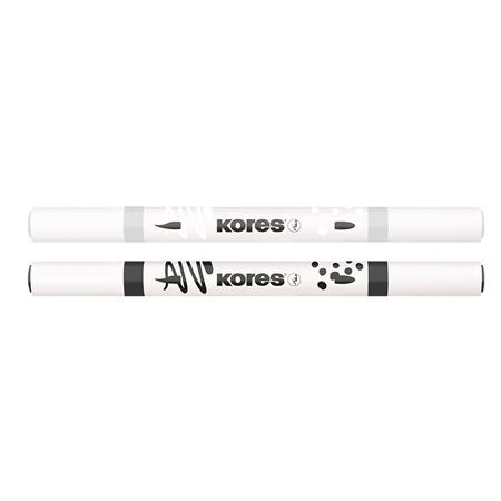 Dekoračný popisovač, sada, akrylový, 1-2 mm, obojstranný, KORES " K-Kreative", 2 rôzne far 2