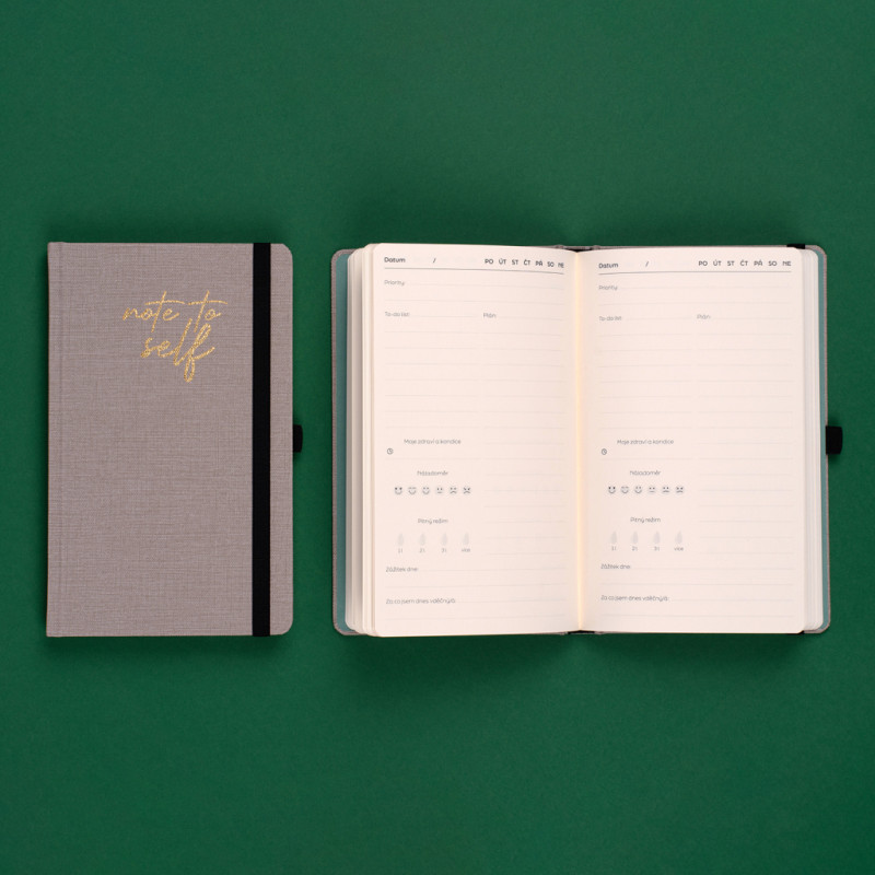 Nedatovaný plánovač Note to self, 5 mínut denne, 13 × 21 cm 7
