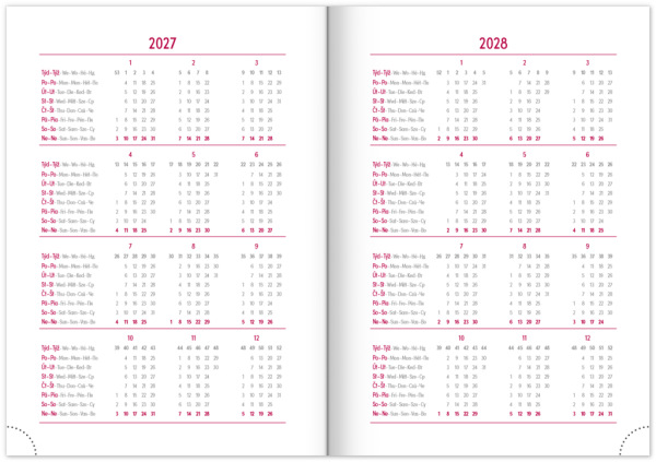 NOTIQUE Týždenný diár Aprint 2027, čierny, 15 x 21 cm 3