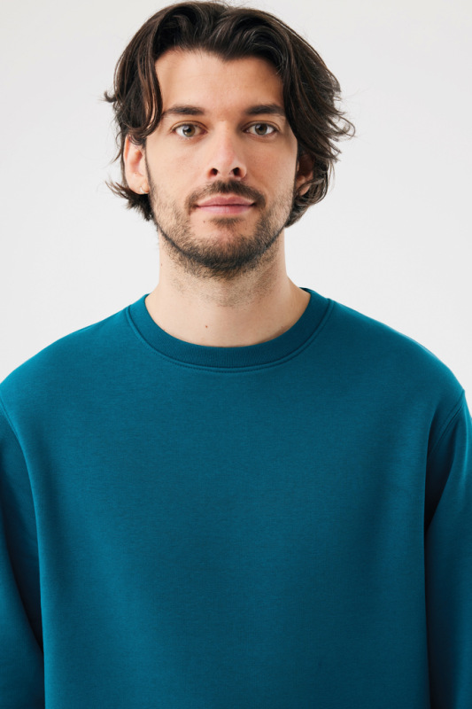 IQONIQ Toria Unisex mikina s okrúhl. výstrihom z rec. bavlny dark teal S 13