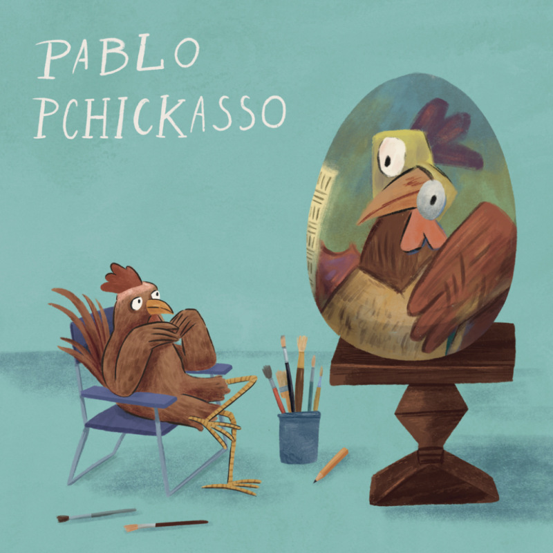NOTIQUE Grid calendar Chicken Artists 2027, 30 x 30 cm 4