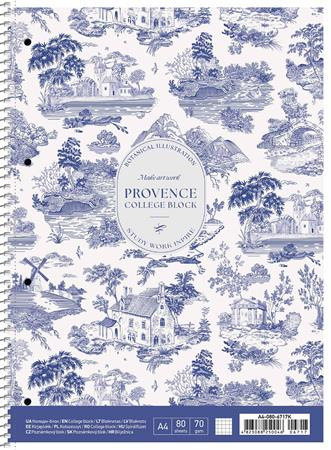 Špirálový zošit, A4+, štvorčekový, 80 listov, SHKOLYARYK "Provence", mix